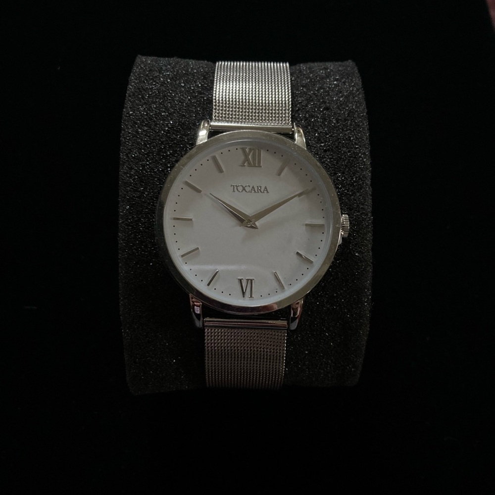 COPY - TOCARA Silver Mesh Men’s Watch Stainless Steel NWT & box Adjustable ba…